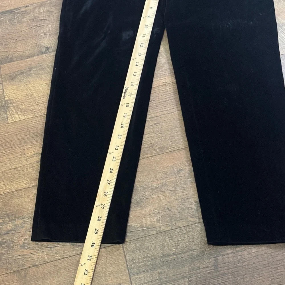 Banana Republic Women's Black Velvet Pants Straight Leg Side Zip‎ Size 12